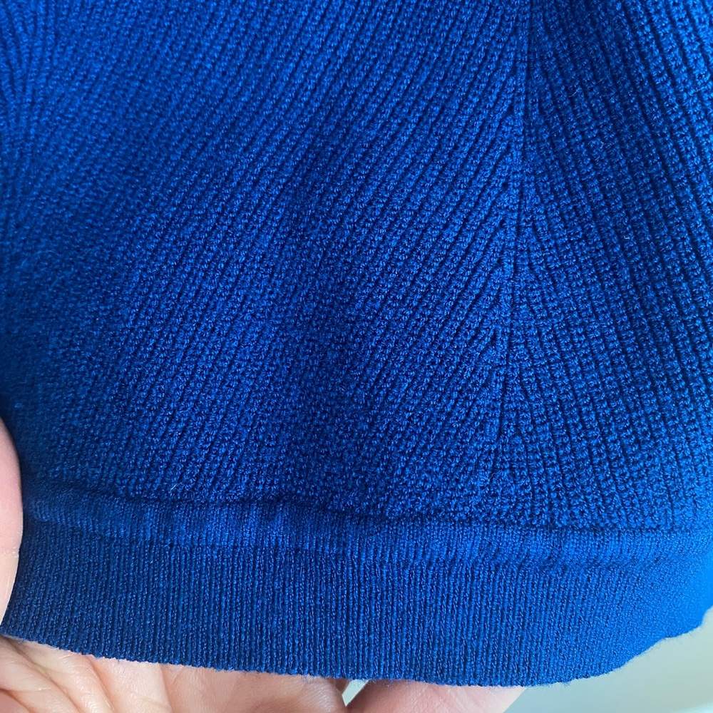 Aritzia Wilfred Tuscany Sweetheart Knit Sweater Blue Bodycon Size M - Picture 11 of 16